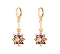 GGYTMQL Ladies Crystal Earrings Jewelry Flower Pendant Earrings Ladies Ladies Party Jewelry Accessories Women Earrings