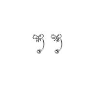 GGYTMQL Ladies earrings Sterling Silver Lovely Romantic Bow Tie Beads Elegant Sweet Ladies Earrings Fashion Party Jewelry Earrings ui