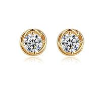 GGYTMQL Ladies earrings Stud Earrings Women's Sterling Silver Temperament Compact And Simple Silver Cubic Zirconia Silver Needle Earrings Earrings ui