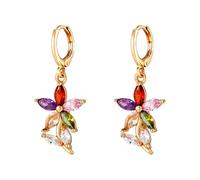 GGYTMQL Ladies Elegant Drop Earrings Crystal Flower Earrings Jewelry Women's Pendant Earrings Women Earrings
