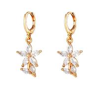 GGYTMQL Ladies Elegant Drop Earrings Crystal Flower Earrings Jewelry Women's Pendant Earrings Women Earrings