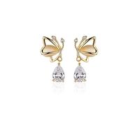 GGYTMQL ladies fashion 925 butterfly pendant exquisite cute party banquet jewelry high-end earrings