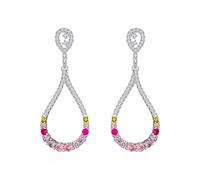 GGYTMQL Ladies Jewelry Teardrop Shape Pendant Earrings Inlaid With Stone Cubic Zirconia Ball Lightweight Women's Earrings Women Earrings