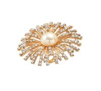 GGYTMQL Large Blossom Statement Wedding Ring for Women Vintage Crystal Flower Shell Pearl Adjustable Open Band Wrap Finger Rings Comfort Fit Exaggerated Birthday Cocktail Party Jewelry