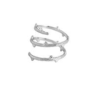 GGYTMQL Layered Bamboo 925 Sterling Silver Ring for Women Brushed Leaf Tree Branch Expandable Adjustable Open Finger Statement Stacking Rings Comfort Fit Fashion Christmas Thanksgiving Anniversary