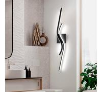 GGYTMQL Led Wall Light, Indoor Black Wall Lighting fixtures, Modern Creative Light Bar LED Wall Lamp, LED Wall Lights Indoor for Living Room Hallway Bedroom Vanity Mirror - 80cm 26W(Cool White Light)
