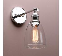 GGYTMQL Lighting Industrial Loft Bar Sconce Wall Lights Fittings, Vintage Wall Lamp with Bell Glass Shade for Kitchen Island Bedroom Cafe Corridor Restaurant (Black)