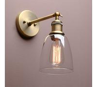 GGYTMQL Lighting Industrial Loft Bar Sconce Wall Lights Fittings, Vintage Wall Lamp with Bell Glass Shade for Kitchen Island Bedroom Cafe Corridor Restaurant (Black)