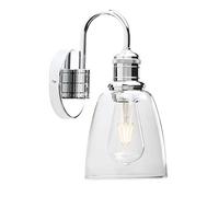 GGYTMQL Lighting Modern Vintage Industrial Bell Sconce Wall Light Fitting with 5.6” Clear Glass Lampshade, for Office Home Kitchen Living Room Bedroom Loft Bar (Black)