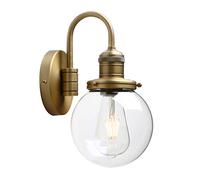 GGYTMQL Lighting Modern Vintage Industrial Globe Sconce Wall Light Fitting with 5.9” Clear Glass Lampshade, for Office Home Kitchen Living Room Bedroom Loft Bar (Antique)