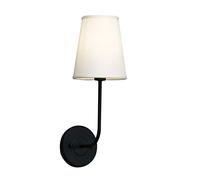 GGYTMQL Lighting Vintage Modern Beige Fabric Shade Wall Lamps, Beside Wall Sconces Lights for Living Room, Bedroom, Hallway E14 Screw (Black)