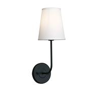 GGYTMQL Lighting Vintage Modern White Fabric Shade Wall Lamps, Beside Wall Sconces Lights for Living Room, Bedroom, Hallway E14 Screw (Chrome)