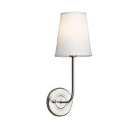 GGYTMQL Lighting Vintage Modern White Fabric Shade Wall Lamps, Beside Wall Sconces Lights for Living Room, Bedroom, Hallway E14 Screw (Chrome)