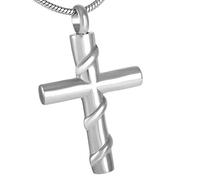 GGYTMQL Lockets Necklace Stainless Steel Cremation Jewelry Ring for Necklace with Filling Kit and 20" Chain Grey Pendant