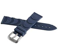 GGYTMQL Locman Men's 24mm Blue Rubber Watch Band Strap with Silver Buckle