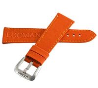 GGYTMQL Locman Men's 25mm Orange Fabric Watch Band Strap with Silver Buckle