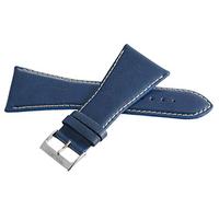 GGYTMQL Locman Men's 36mm Blue Leather Watch Band Strap with Silver Buckle