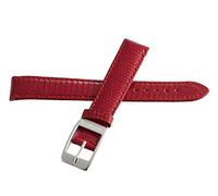 GGYTMQL Locman Women's 16mm Red Leather Watch Band Strap with Silver Buckle