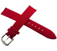 GGYTMQL Locman Women's 16mm Red Satin Leather Watch Band Strap with Silver Buckle