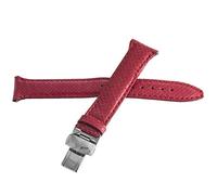 GGYTMQL Locman Women's 18mm Red Leather Watch Band Strap with Silver Buckle