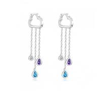 GGYTMQL Long Chain Dangle Earrings for Women Cloud and Rainy Zirconia Hanging Earing Jewelry