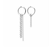 GGYTMQL Long Tassel Asymmetric Hoop Earrings 925 Jewelry Ladies Fashion Party Banquet Earrings Jewelry High-end earrings