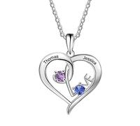 GGYTMQL Love Heart Necklace Custom 925 Name Necklace fine Valentine's Day Women