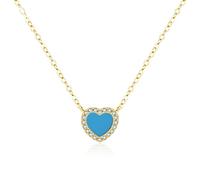 GGYTMQL love hearts turquoise pendant chain necklace for women jewelry valentine's day gifts Made in China