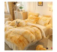 GGYTMQL Luxury 4-Pcs Super Shaggy Soft Coral Fleece Warm Cozy Princess Girls Bedding Set Mink Velvet Quilt Cover Comforter Set Blanket,Pillowcase Sheet Set 4 Pieces ui