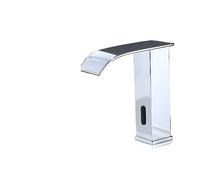 GGYTMQL Luxury Matte Black Sensor Bathroom Faucet Cold and Hot Deck Mounted Tap Short and Tall Sink Mixer (Color : Gold Short)