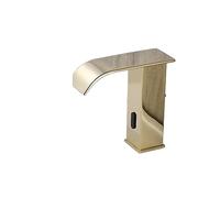 GGYTMQL Luxury Matte Black Sensor Bathroom Faucet Cold and Hot Deck Mounted Tap Short and Tall Sink Mixer (Color : Gold Short)