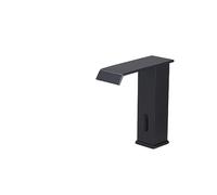 GGYTMQL Luxury Matte Black Sensor Bathroom Faucet Cold and Hot Deck Mounted Tap Short and Tall Sink Mixer (Color : Gold Short)