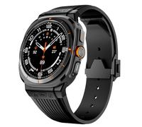 GGYTMQL Luxury Metal Curved End Silicone Strap for Watch 7 Ultra 47mm Sport Band for Galaxy 7 Ultra 47mm No Gaps Bracelet