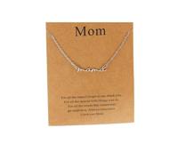 GGYTMQL Mama Necklace 18k Gold Plated Tiny Cubic Zirconia Dainty Chain Initial Letter Mama Pendant Necklaces for Mother's Day Mother's Birthday