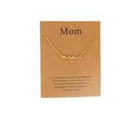 GGYTMQL Mama Necklace 18k Gold Plated Tiny Cubic Zirconia Dainty Chain Initial Letter Mama Pendant Necklaces for Mother's Day Mother's Birthday