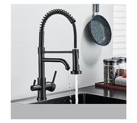 GGYTMQL Matte Black Kitchen Filtered Faucet Water Tap Purifier Faucet Dual Sprayer Drinking Water Tap 360 Rotation Purification Mixer(Type B-Chrome)