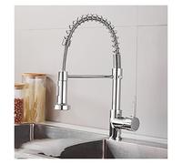 GGYTMQL Matte Black Kitchen Sink Faucet Pull Down Kitchen Faucet Single Handle Mixer Tap 360 Rotation Torneira Cozinha Mixer Tap(Brushed Nickel)
