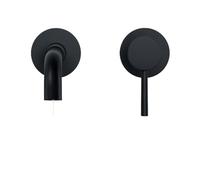 GGYTMQL Matte Black Wall Mount Basin Faucet with Single Handle for Bathroom Sink Brass Construction Hot and Cold Water Mixer White Rose Gold Set Gunmetal Finish