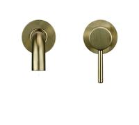 GGYTMQL Matte Black Wall Mount Basin Faucet with Single Handle for Bathroom Sink Brass Construction Hot and Cold Water Mixer White Rose Gold Set Gunmetal Finish
