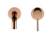 GGYTMQL Matte Black Wall Mount Basin Faucet with Single Handle for Bathroom Sink Brass Construction Hot and Cold Water Mixer White Rose Gold Set Gunmetal Finish