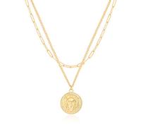 GGYTMQL Medallion Pendant Necklace Evil Eye Coin Pendant Turuqoise Moon and Star Charm Minimalist Jewelry for Women