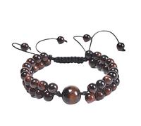 GGYTMQL Mens Bracelets Beads, 6mm Double Layer Stone Braided Bracelet Men Adjustable Bracelet 21CM