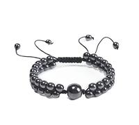 GGYTMQL Mens Bracelets Beads, 6mm Double Layer Stone Braided Bracelet Men Adjustable Bracelet 21CM