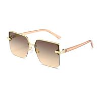 GGYTMQL Metal Half Frame Sunglasses Men's And Women's Sunglasses