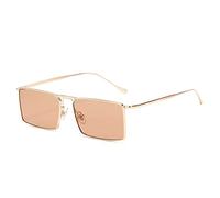 GGYTMQL Metal Small Frame Men and Women Sunglasses Square Trend UV400 Sunglasses (Color : B, Size : 1)
