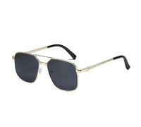 GGYTMQL Metal Square Frame Yellow Sunglasses Women Trendy UV Protection Glasses Men Vintage Red Lens