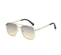 GGYTMQL Metal Square Frame Yellow Sunglasses Women Trendy UV Protection Glasses Men Vintage Red Lens