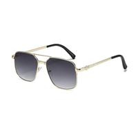 GGYTMQL Metal Square Frame Yellow Sunglasses Women Trendy UV Protection Glasses Men Vintage Red Lens