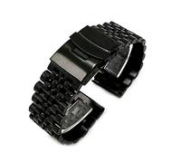 GGYTMQL Metal Stainless Steel Band for 20Mm 22Mm Seven Beads Grade Fashion Watch Strap/Silver/20Mm