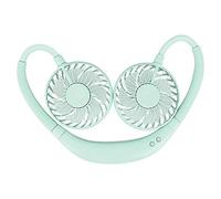 GGYTMQL Mini Portable Hanging Neck Fan,Mini Hanging Neck Fan Lazy Portable Fan USB Charging Mute Small Fan Creative Gift for Friends and Colleagues-Bi